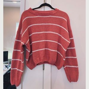 Pink striped sweater